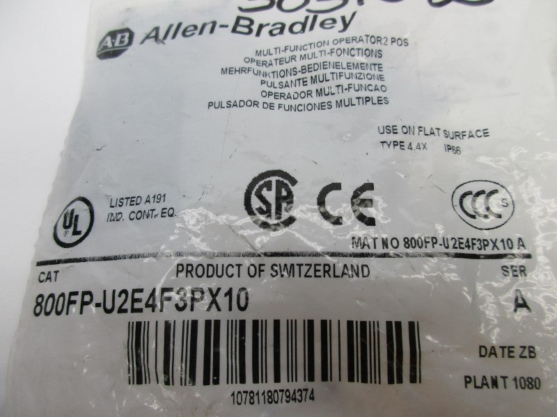 ALLEN BRADLEY 800FP-U2E4F3PX10 SER. A NSMP