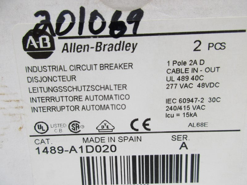 ALLEN BRADLEY 1489-A1D020 SER. A 2A 277V NSMP
