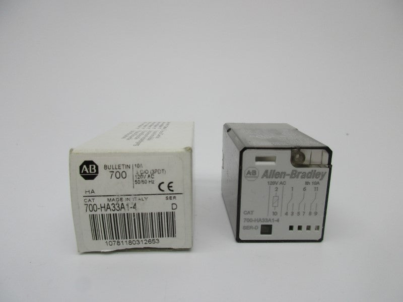 ALLEN BRADLEY 700-HA33A1-4 SER. D 10A 120VAC NSMP