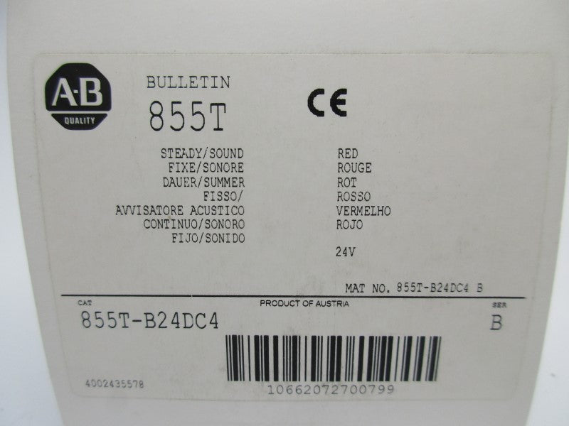 ALLEN BRADLEY 855T-B24DC4 SER. B NSMP