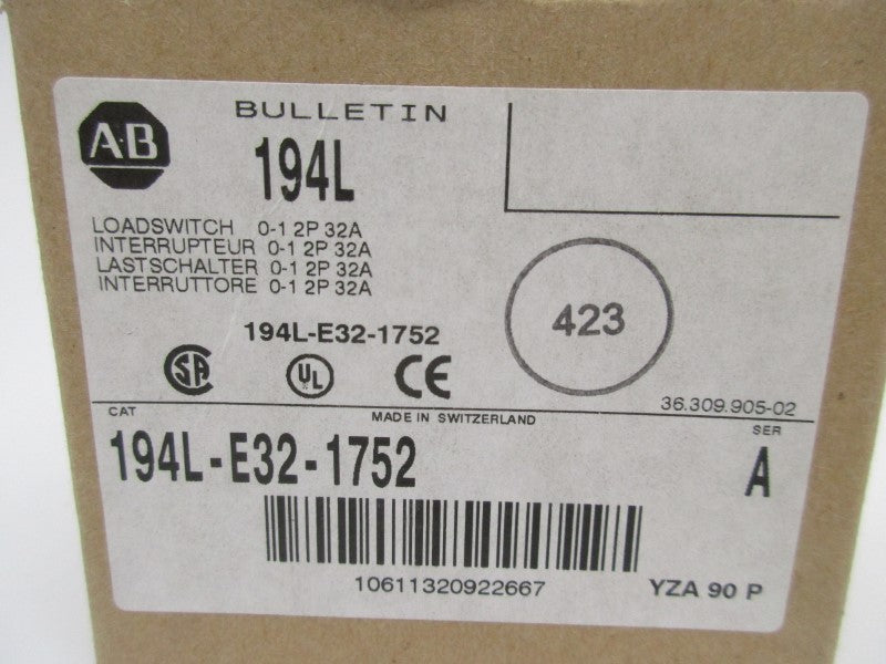 ALLEN BRADLEY 194L-E32-1752 SER. A NSMP