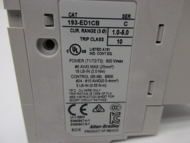 ALLEN BRADLEY 193-ED1CB SER. C 1.0-5.0A NSMP
