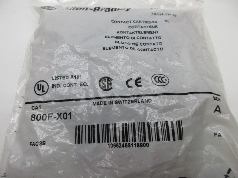 ALLEN BRADLEY 800F-X01 SER. A (PKG OF 10) NSMP
