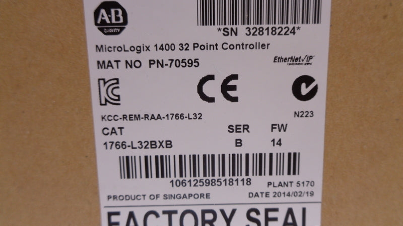 ALLEN BRADLEY 1766-L32BXB SER. B F/W 14 NSMP