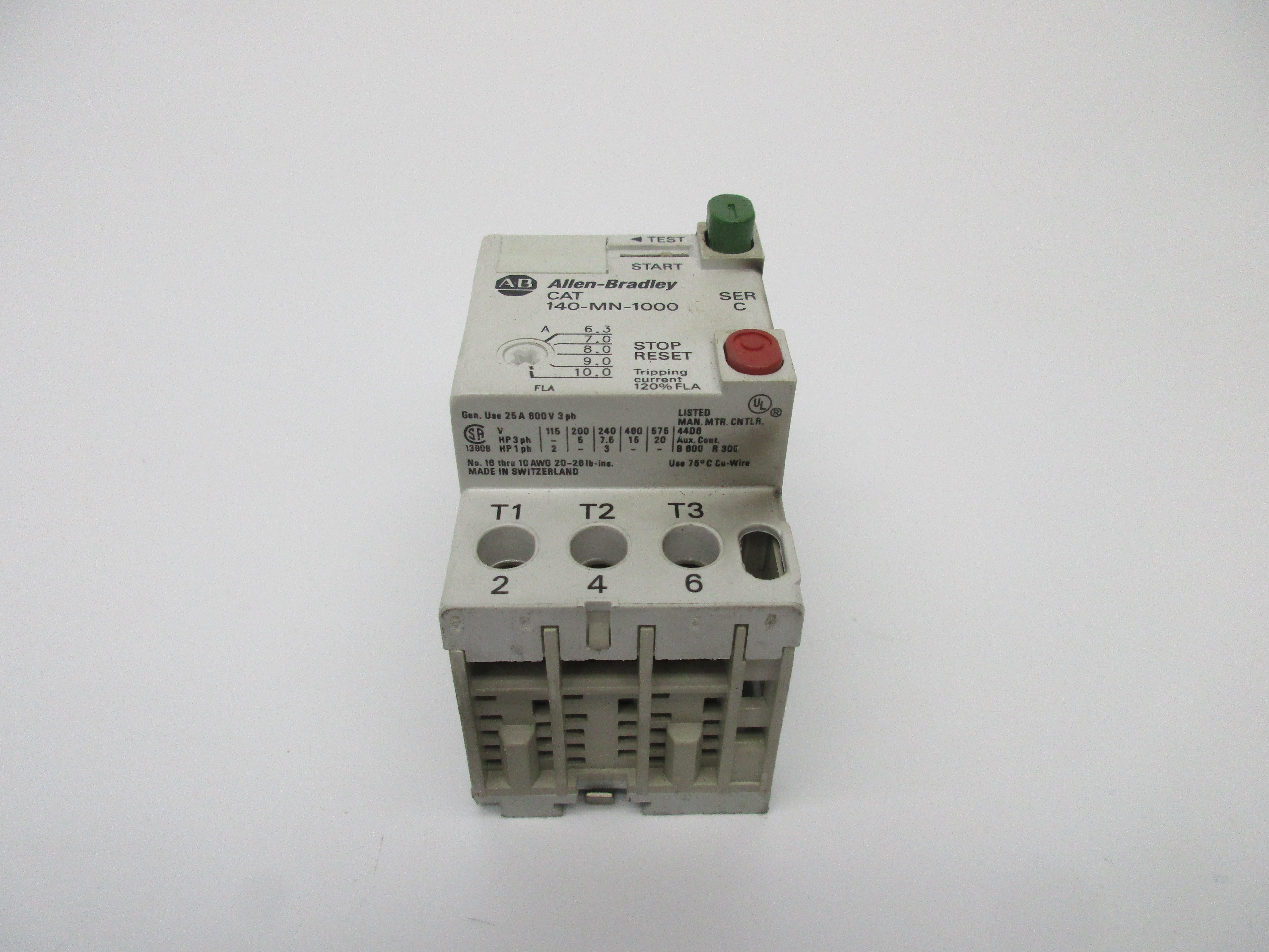 ALLEN BRADLEY 140-MN-1000 SER. C 6.3-10.0A 600V UNMP