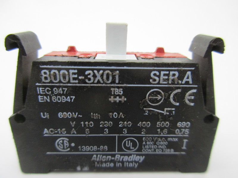 ALLEN BRADLEY 800E-3X01 SER. A UNMP