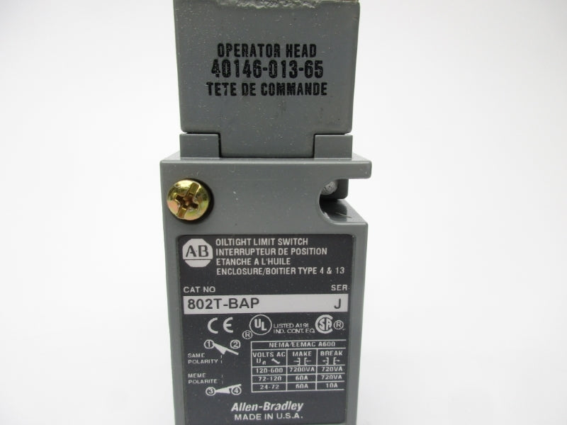 ALLEN BRADLEY 802T-BAP SER. J 120-600VAC 60A NSNP