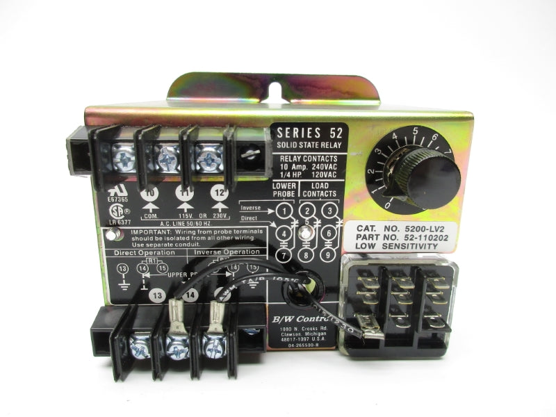 BW CONTROLS 52-110202 5200-LV2 10A 240VAC NSMP