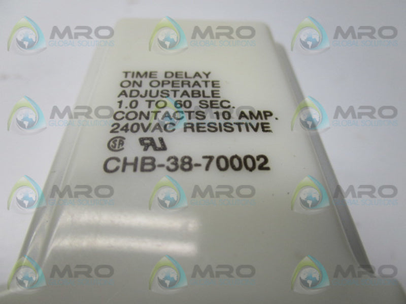 POTTER & BRUMFIELD CHB-38-70002 RELAY 1.0-60 SEC. 240VAC  UNMP