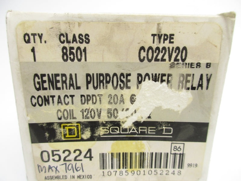 SQUARE D 8501-CO22V20 20A 120V NSMP