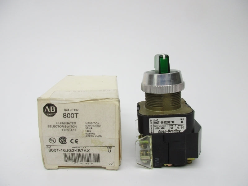 ALLEN BRADLEY 800T-16JG2KB7AX SER. U 120V (WH) NSMP