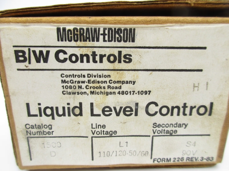 BW CONTROLS 1500-D-L1-S4 NSMP