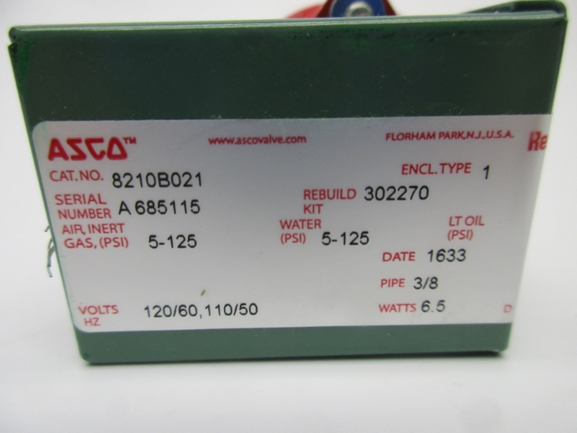 ASCO 8210B021 120/60 110/50 NSNP