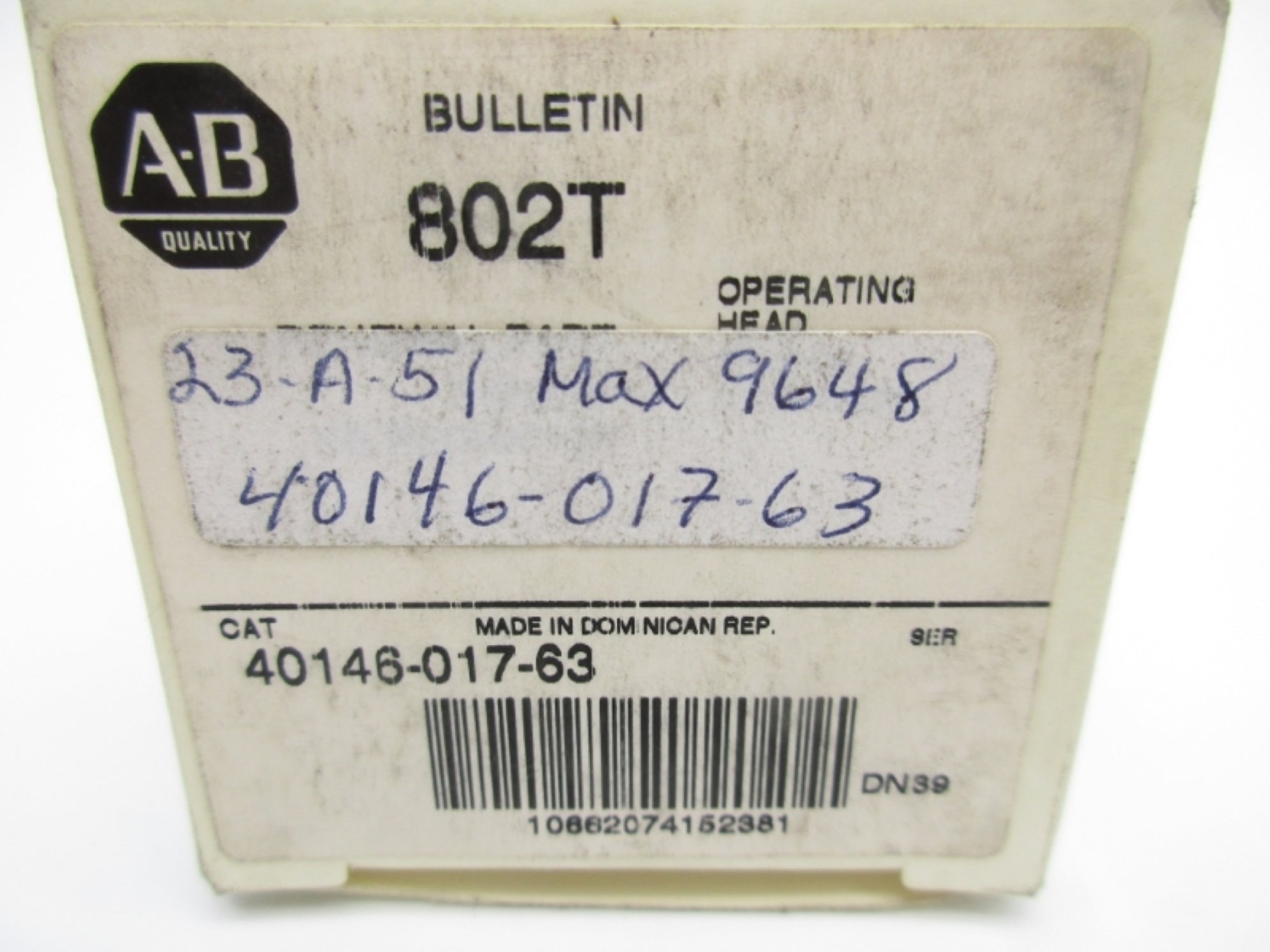ALLEN BRADLEY 40146-017-63 (WH) NSMP
