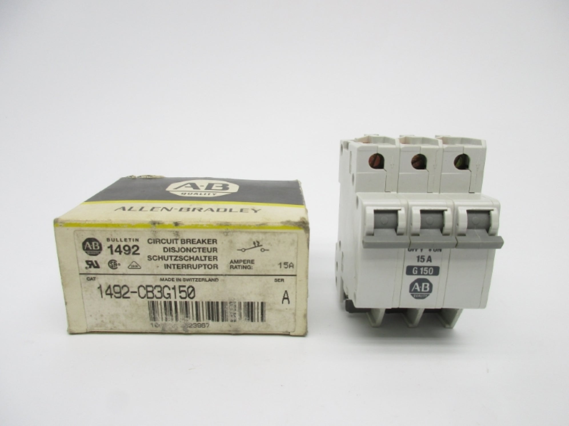 ALLEN BRADLEY 1492-CB3G150 SER. A 15A 300VAC NSMP