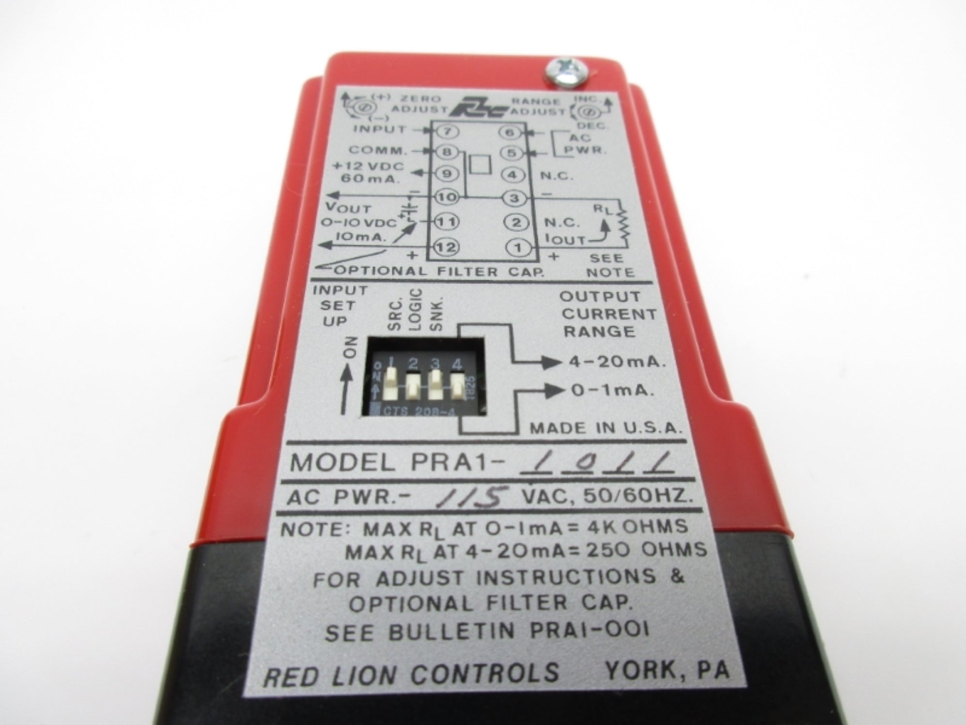 RED LION CONTROLS PRA11011 115VAC NSMP