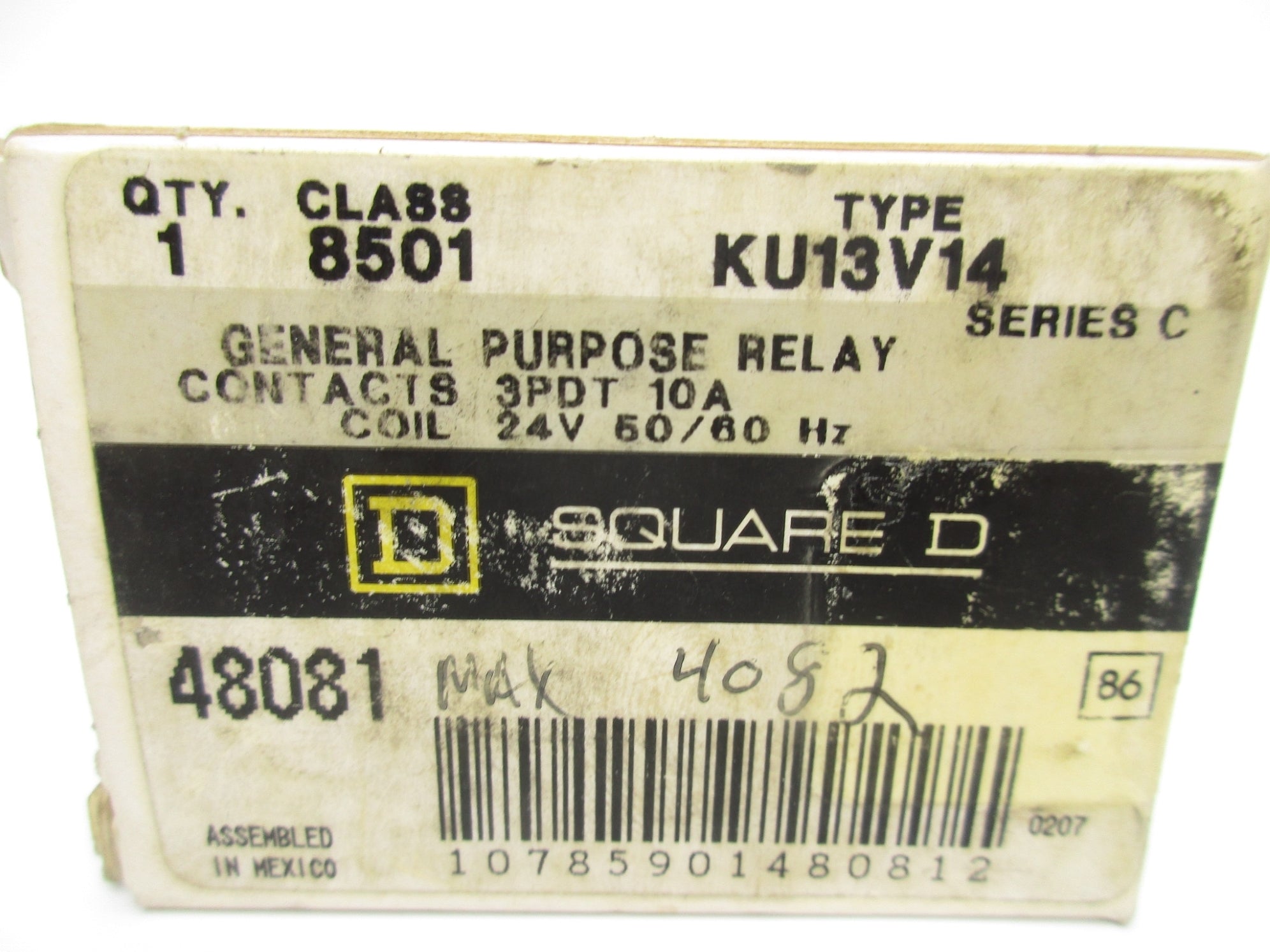 SQUARE D 8501-KU13V14 SER. C 10A 24V NSMP