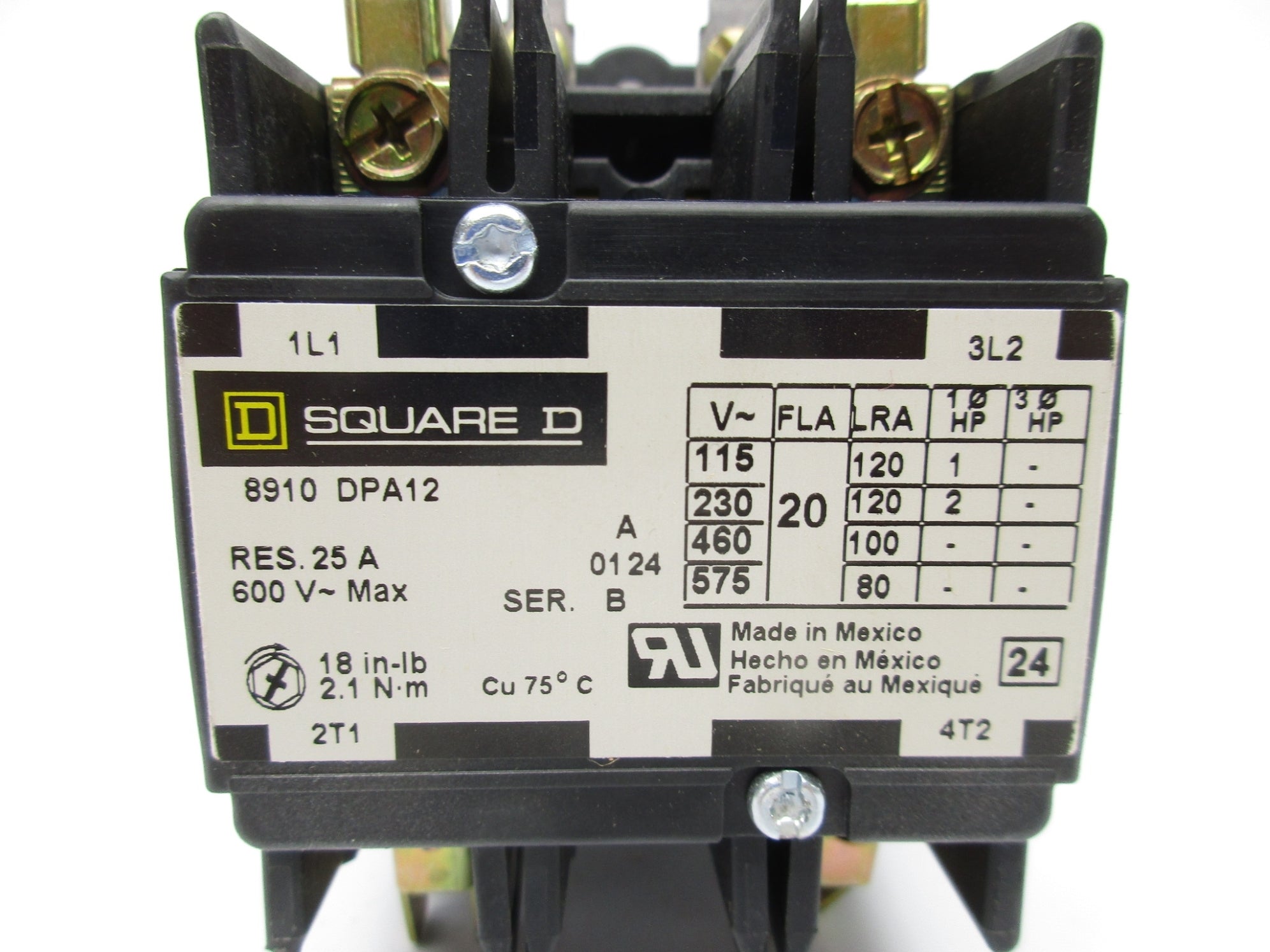 SQUARE D 8910DPA12V02 SER. B 110/120V NSMP