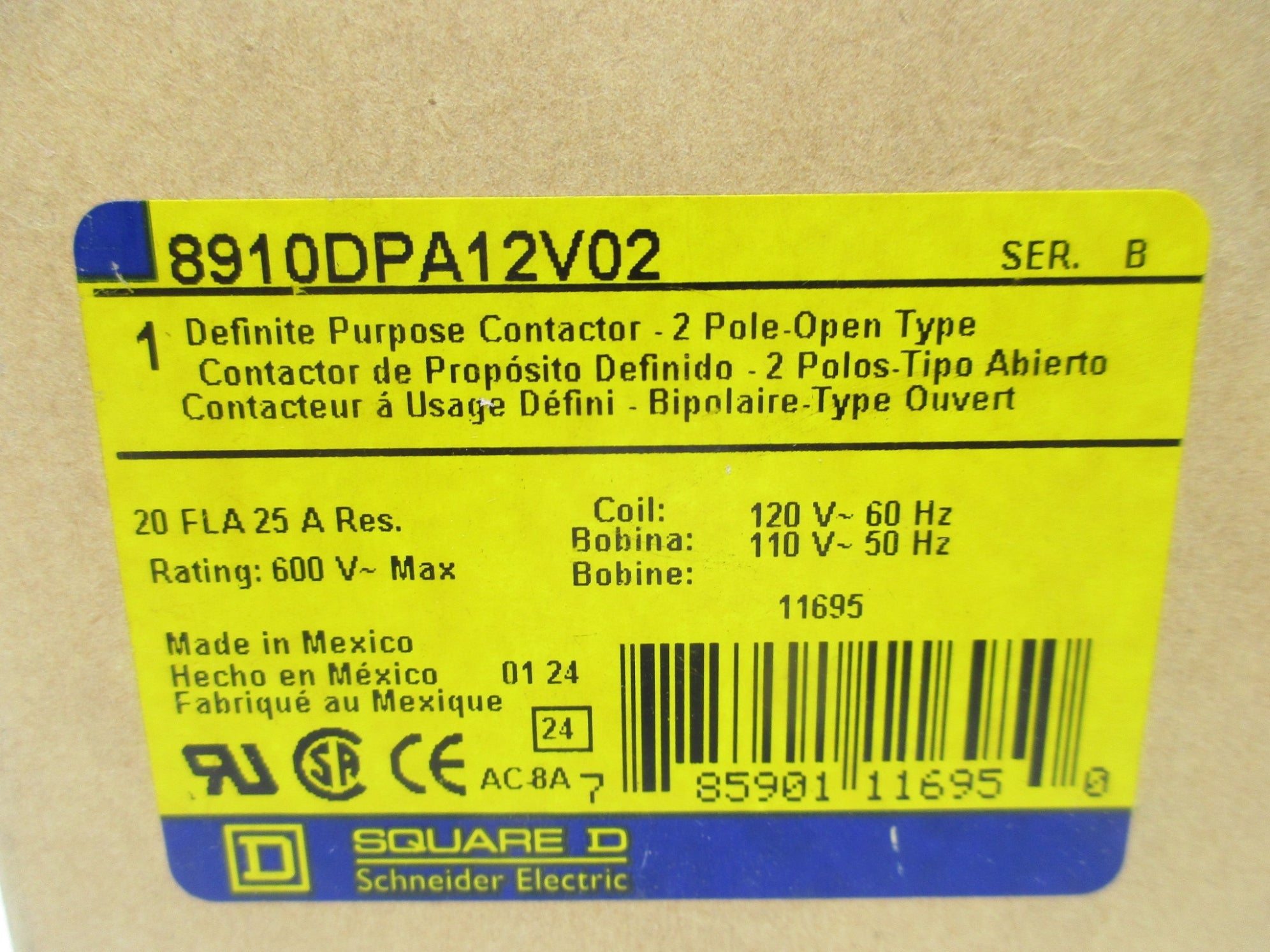 SQUARE D 8910DPA12V02 SER. B 110/120V NSMP