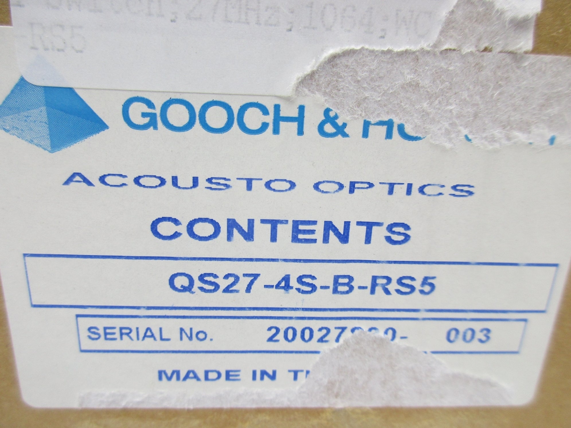 GOOCH & HOUSEGO QS27-4S-B-RS5 130600004 NSMP