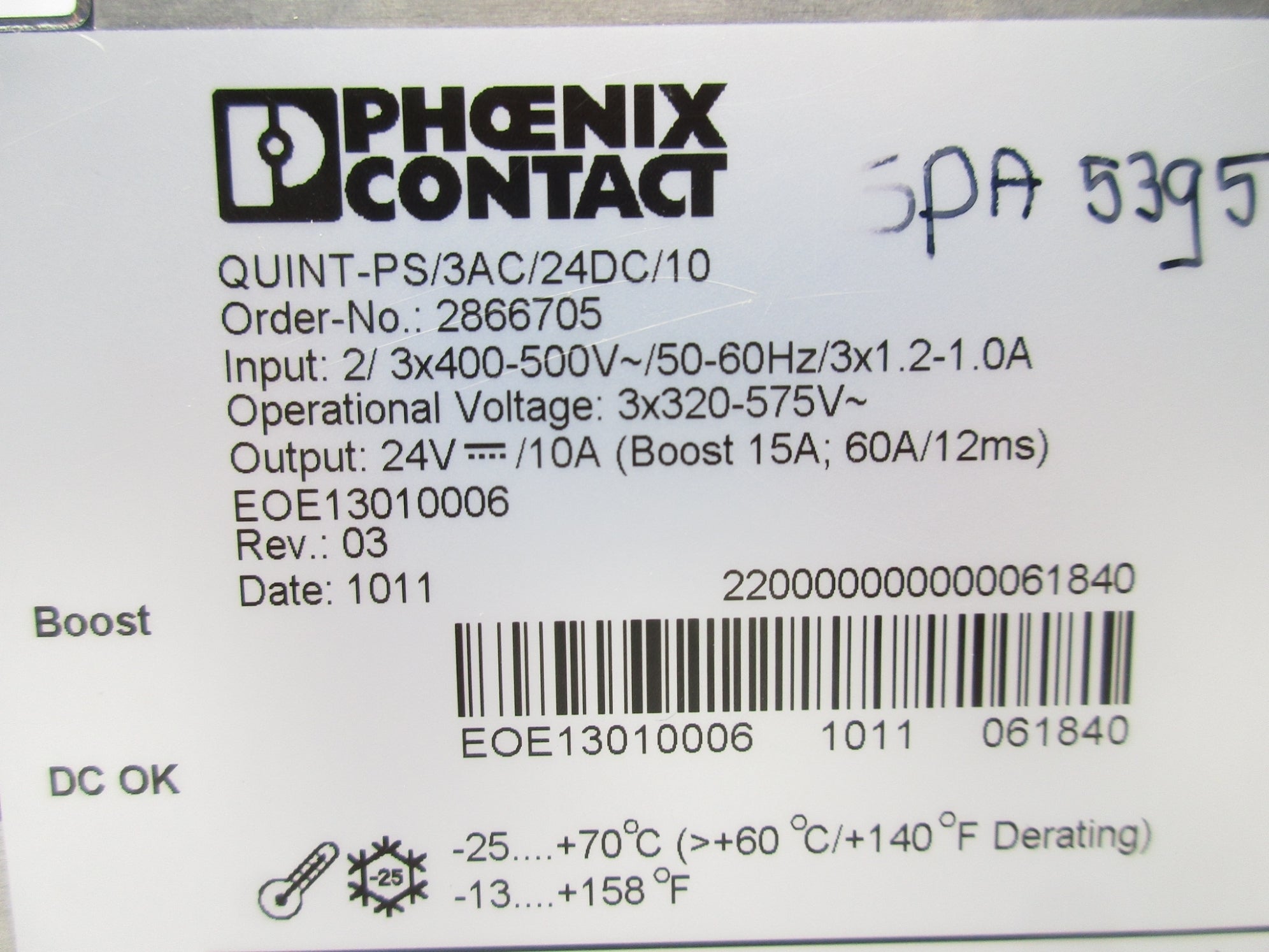 PHOENIX CONTACT QUINT-PS/3AC/24DC/10 NSNP