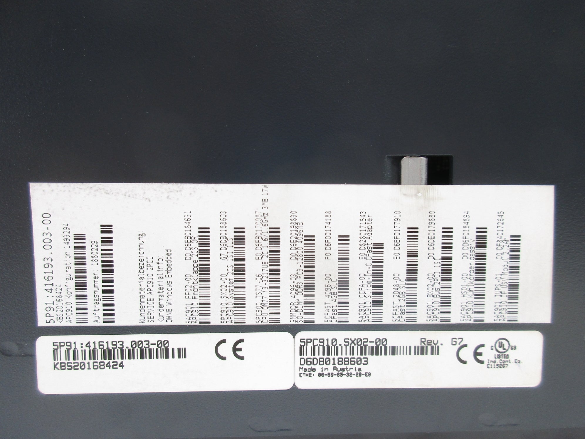B&R AUTOMATION 5PC910.SX02-00 5P91:416193.003-00 NSNP
