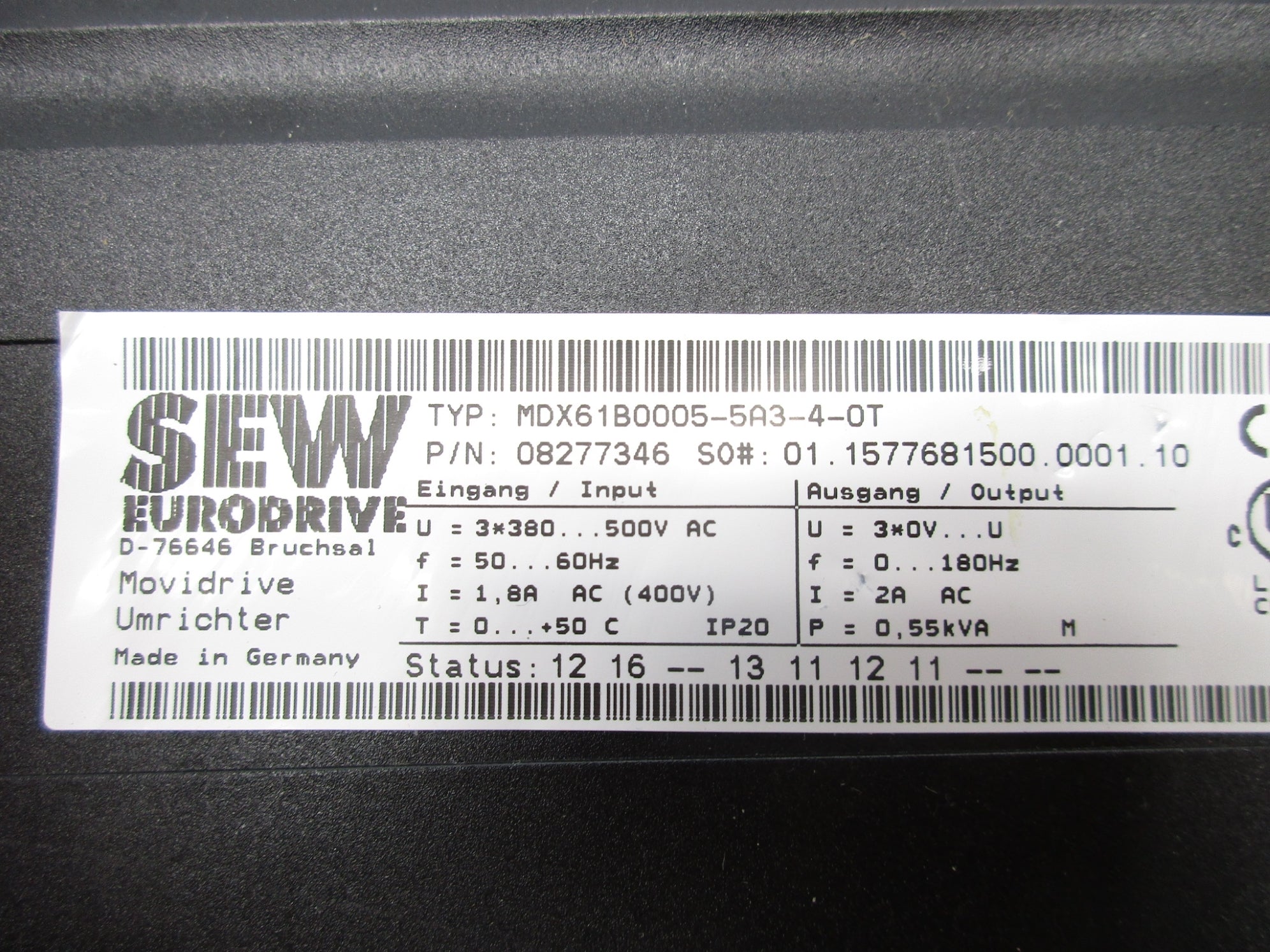 SEW EURODRIVE MDX61B0005-5A3-4-0T 08277346 NSNP