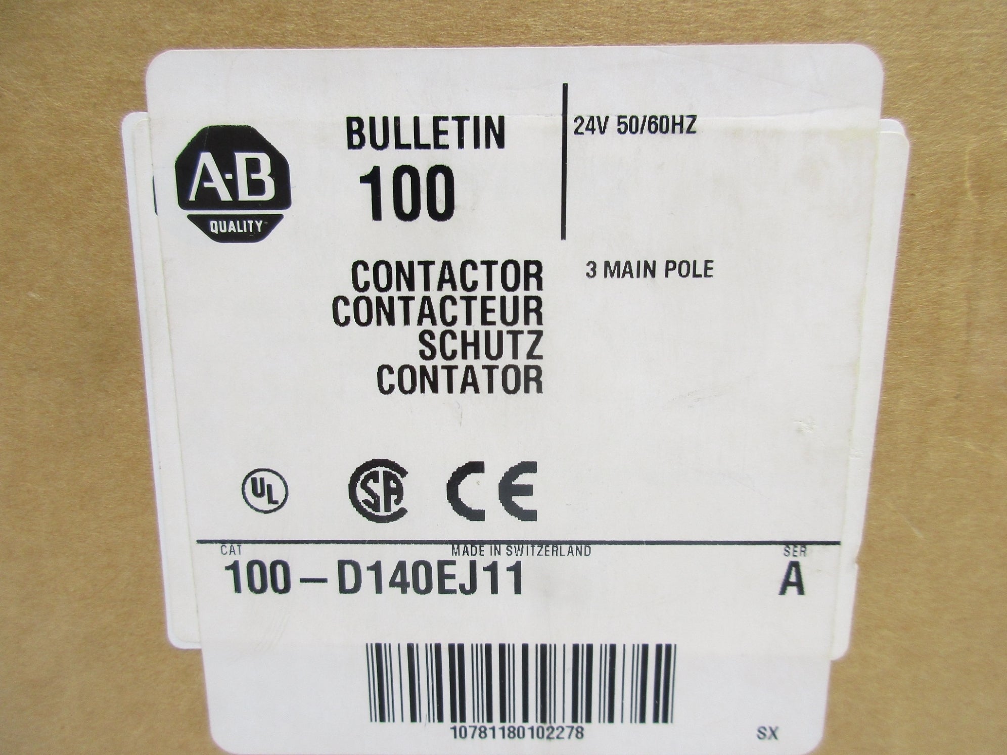ALLEN BRADLEY 100-D140EJ11 SER. A 24V (BR/WH) NSMP