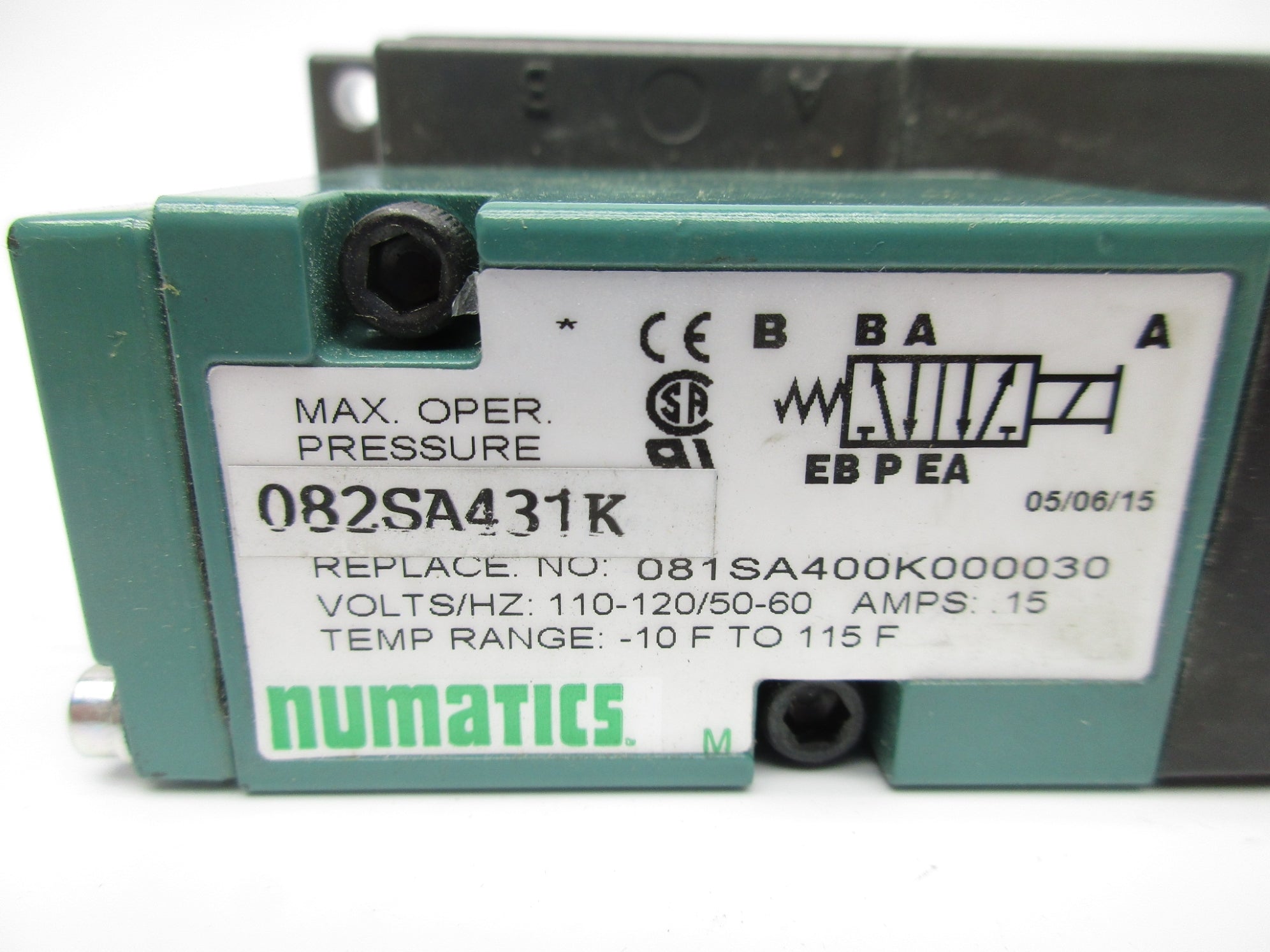 NUMATICS 082SA431K 110/120V NSNP