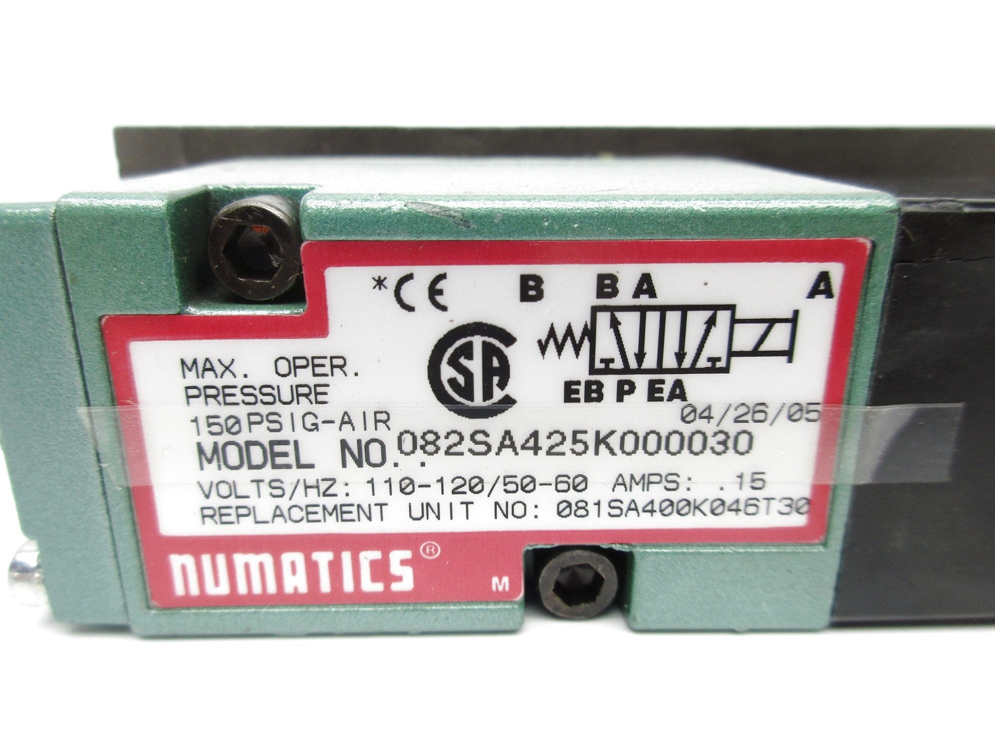 NUMATICS 082SA425K000030 110/120V NSNP