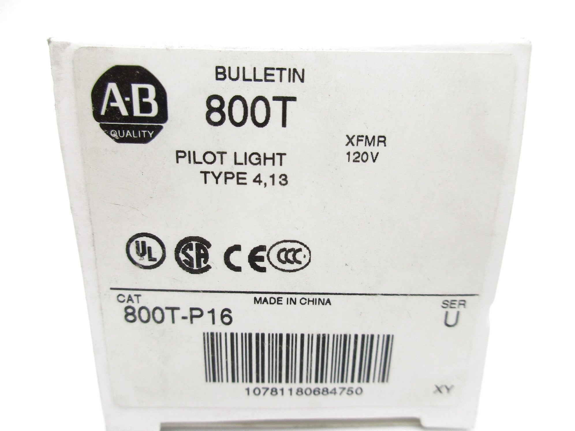 ALLEN BRADLEY 800T-P16 SER. U 120V (WH) NSMP