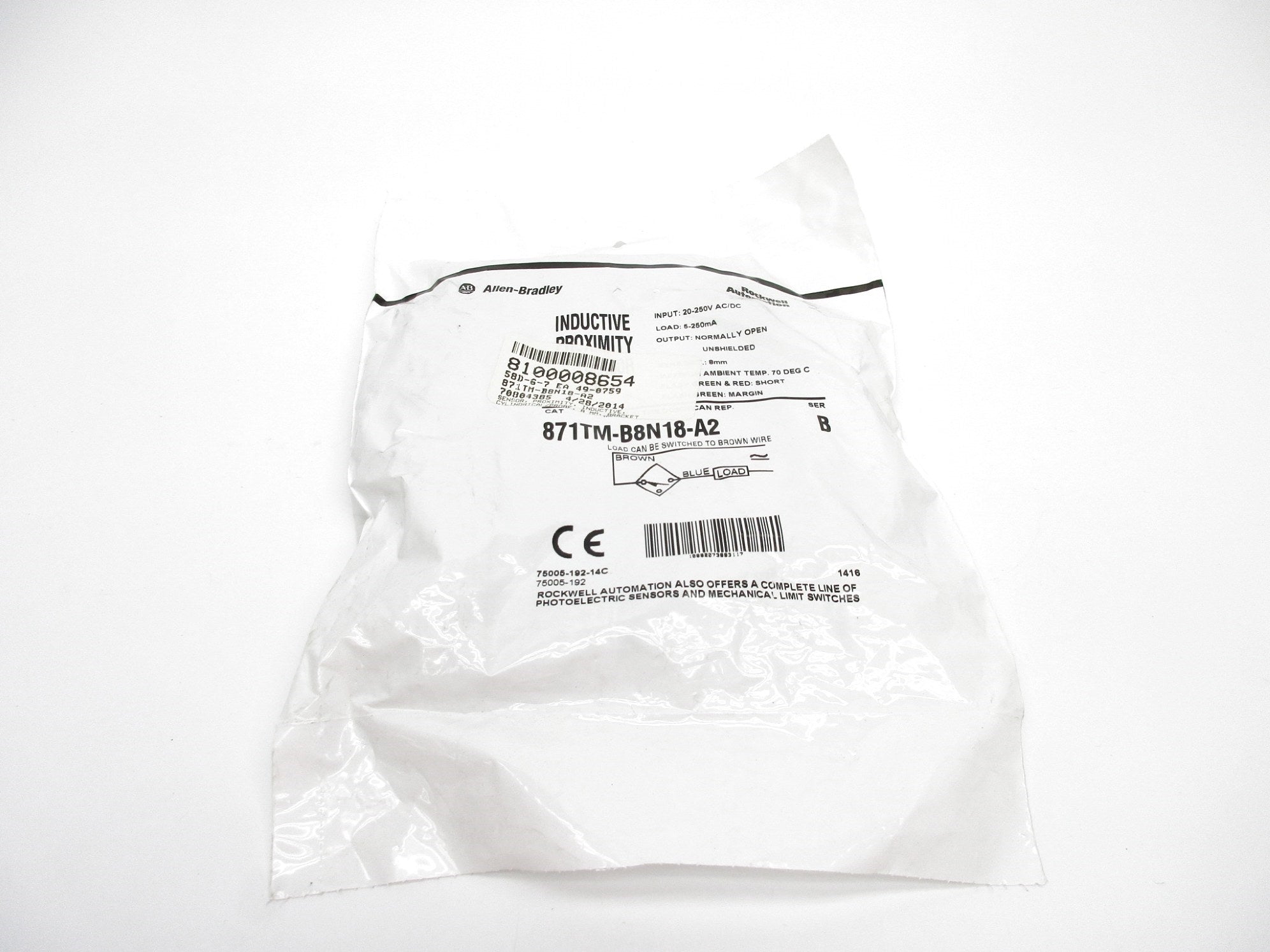 ALLEN BRADLEY 871TM-B8N18-A2 SER. B NSMP