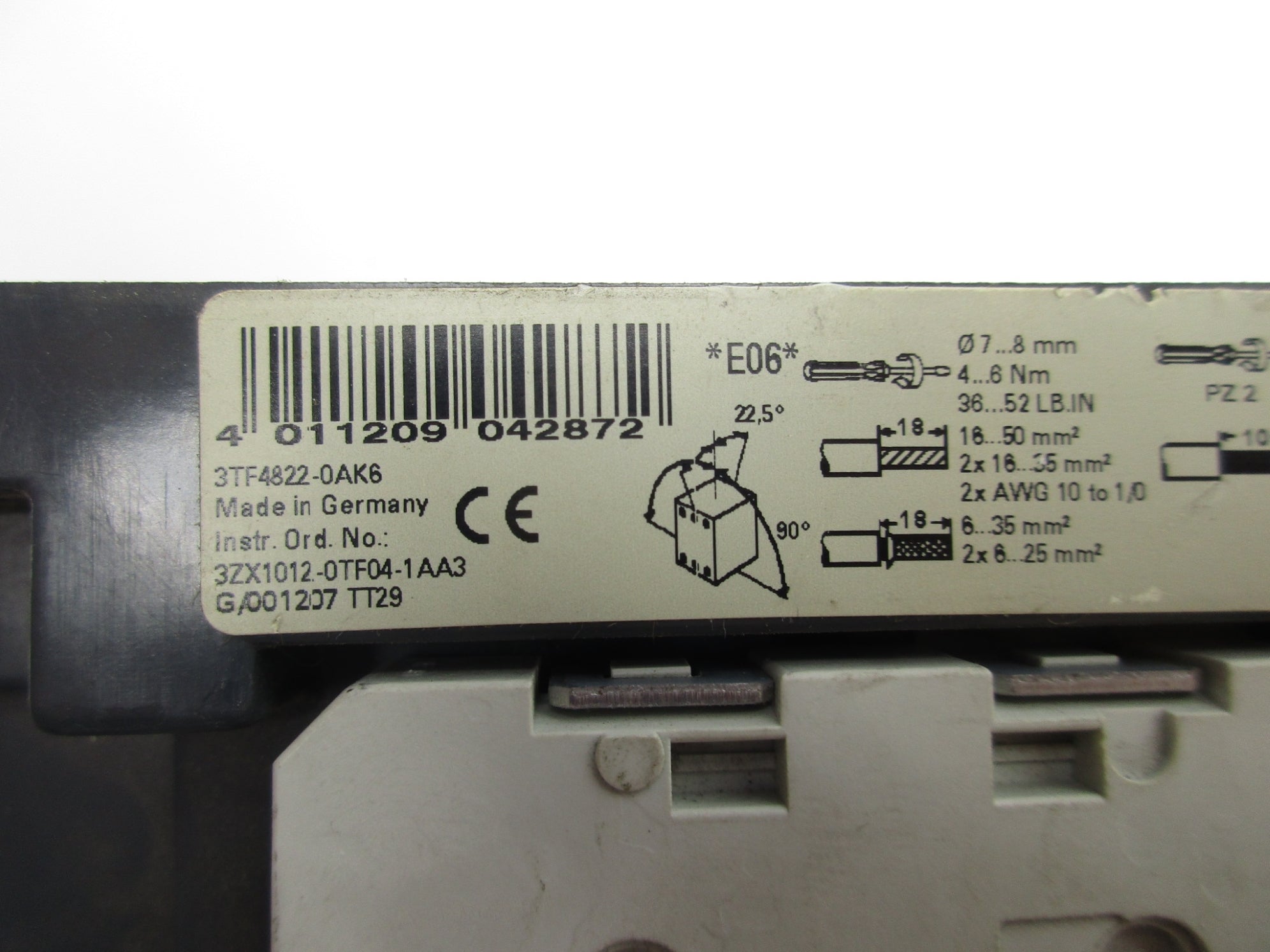 SIEMENS 3TF4822-0AK6 600VAC NSNP