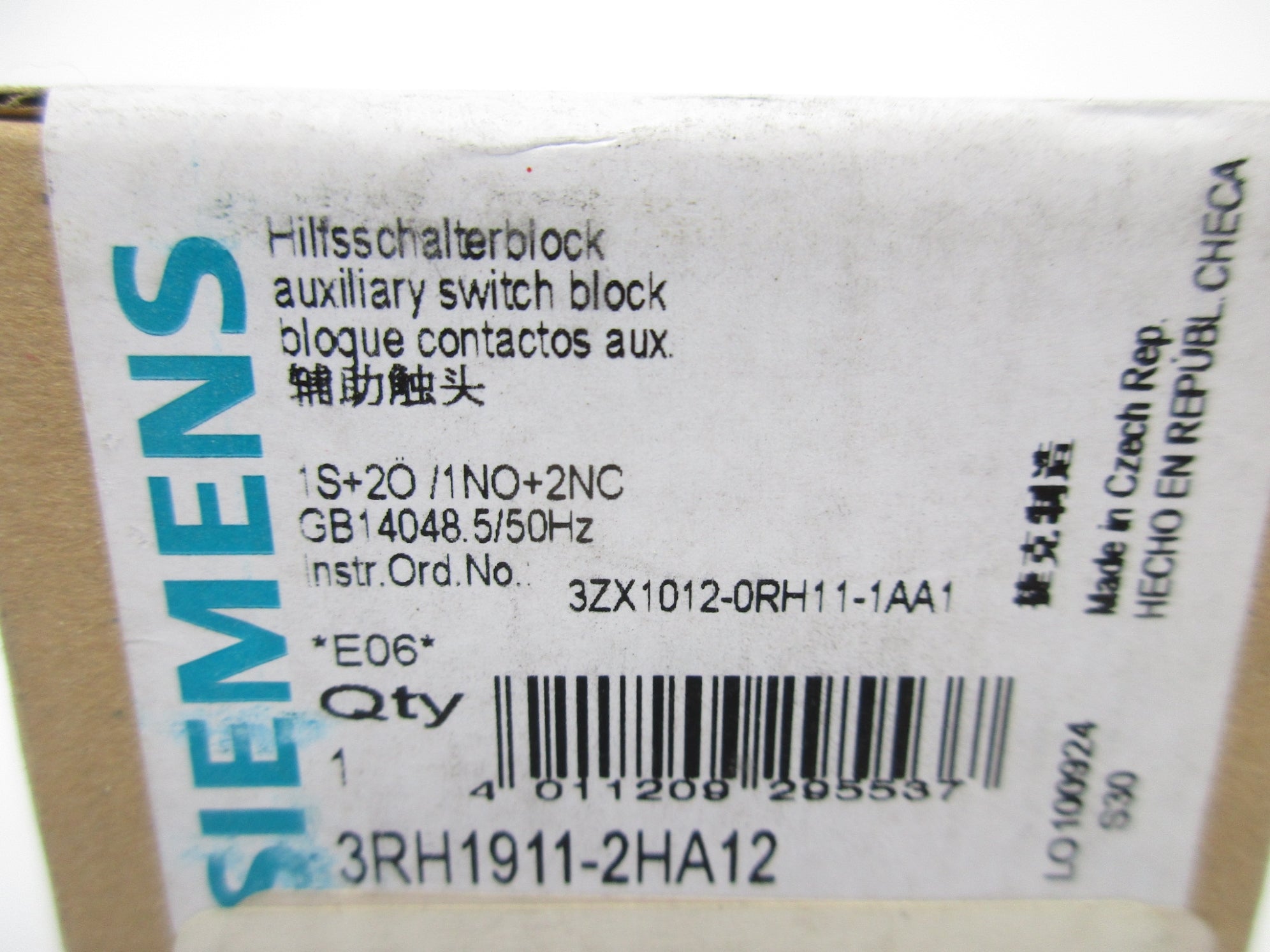 SIEMENS 3RH1911-2HA12 240V 10A NSMP