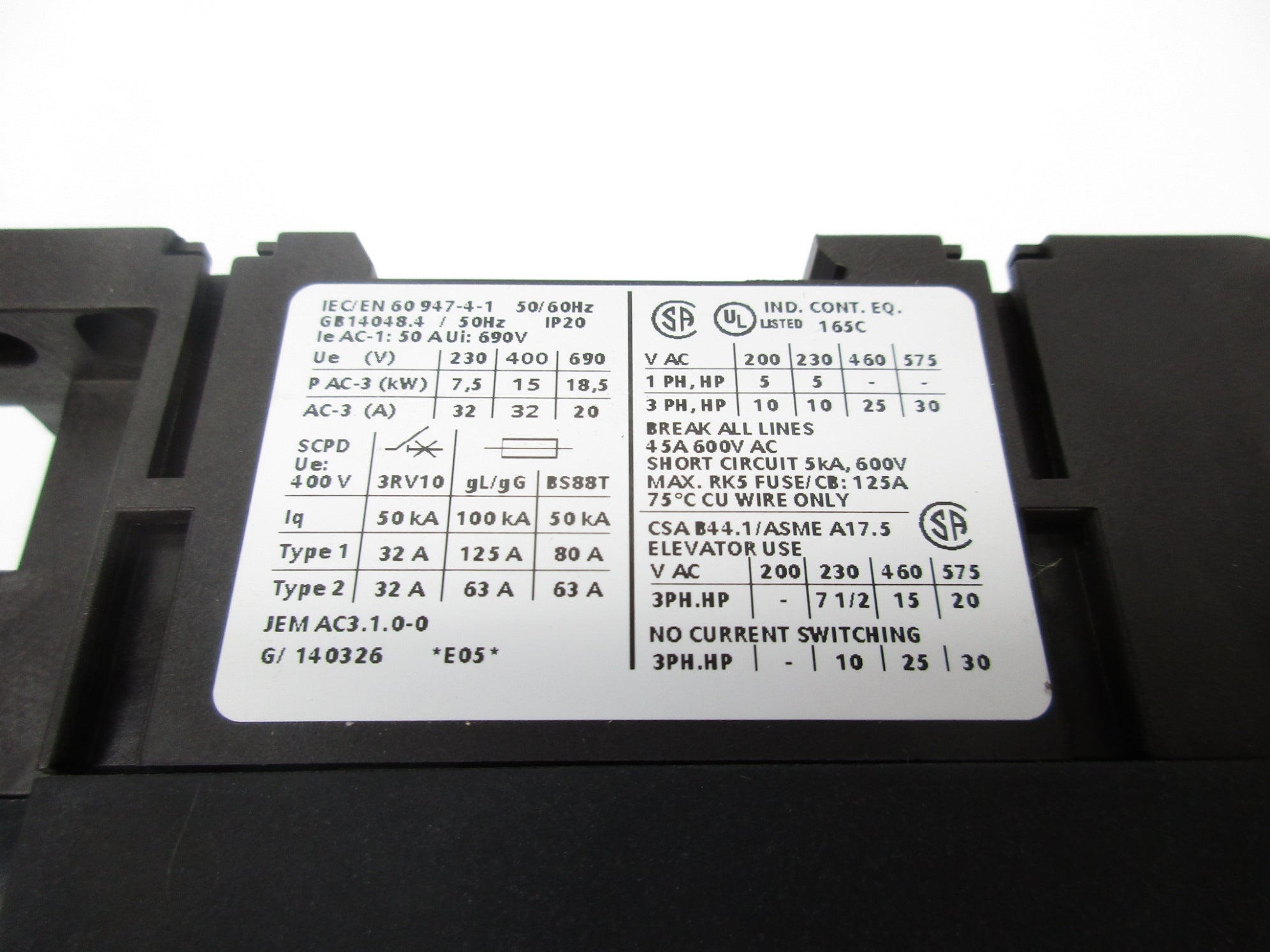 SIEMENS 3RT1034-1AC20 24V NSMP