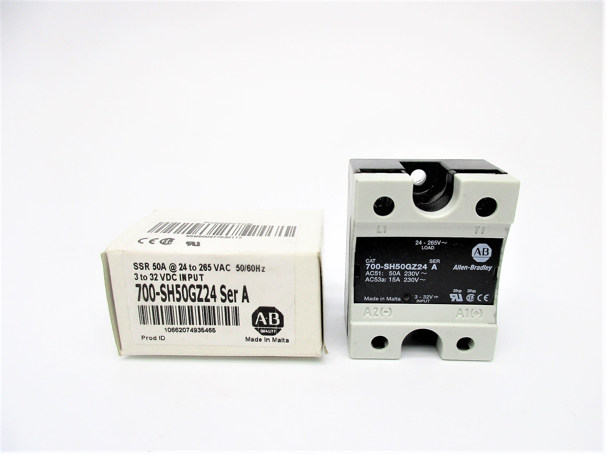 ALLEN BRADLEY 700-SH50GZ24 SER. A 50A 24-265VAC (WH) NSMP