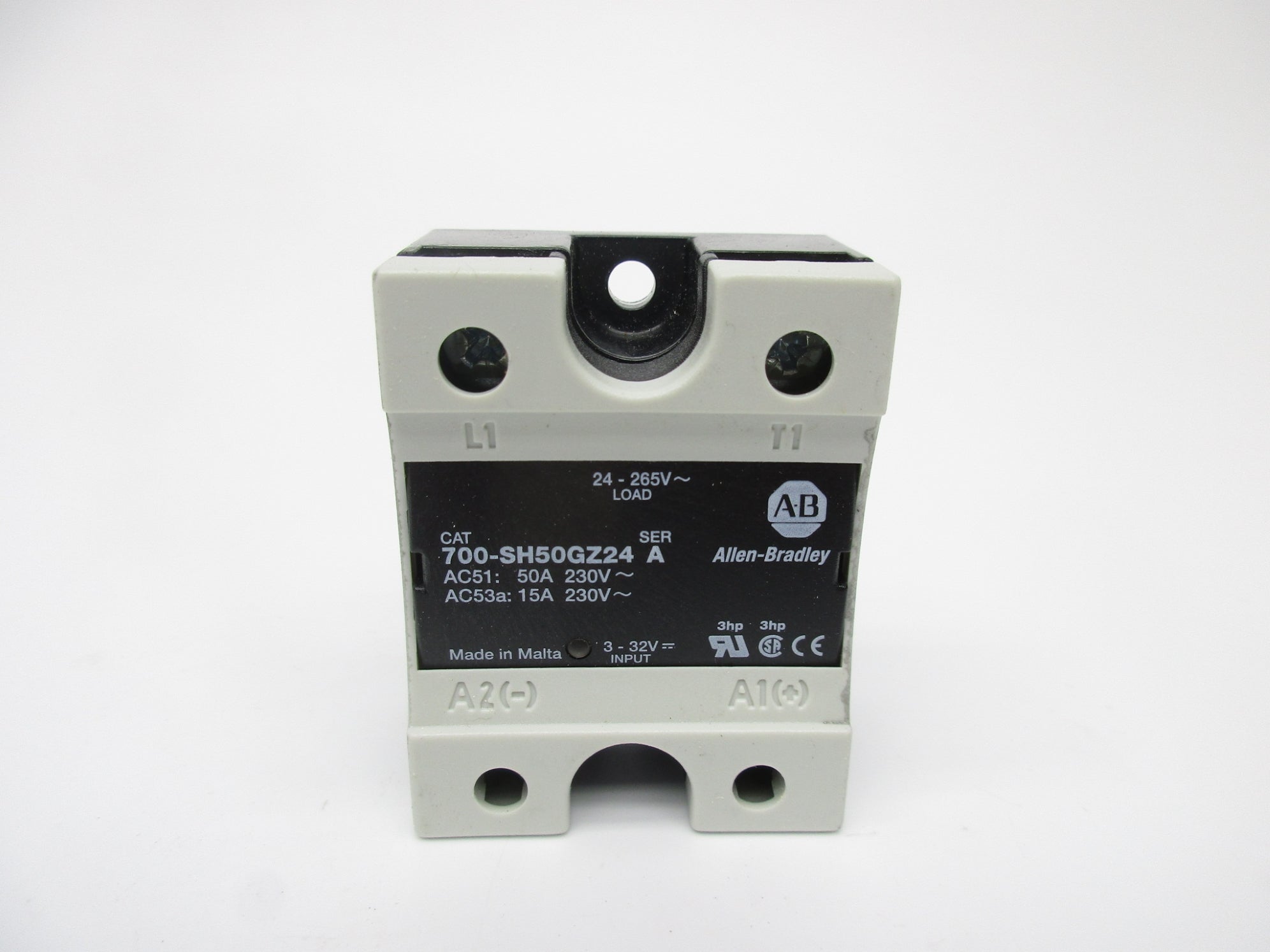 ALLEN BRADLEY 700-SH50GZ24 SER. A 50A 24-265VAC (WH) NSMP