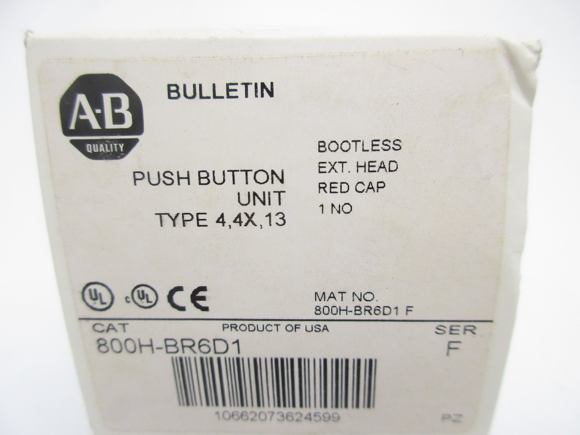 ALLEN BRADLEY 800H-BR6D1 SER. F (WH) NSMP