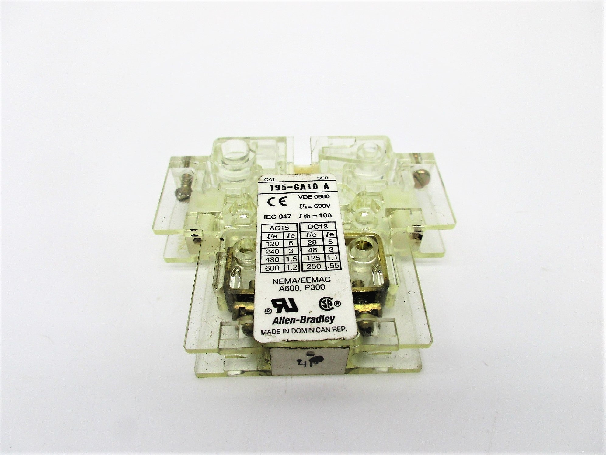 ALLEN BRADLEY 195-GA10 SER. A UNMP