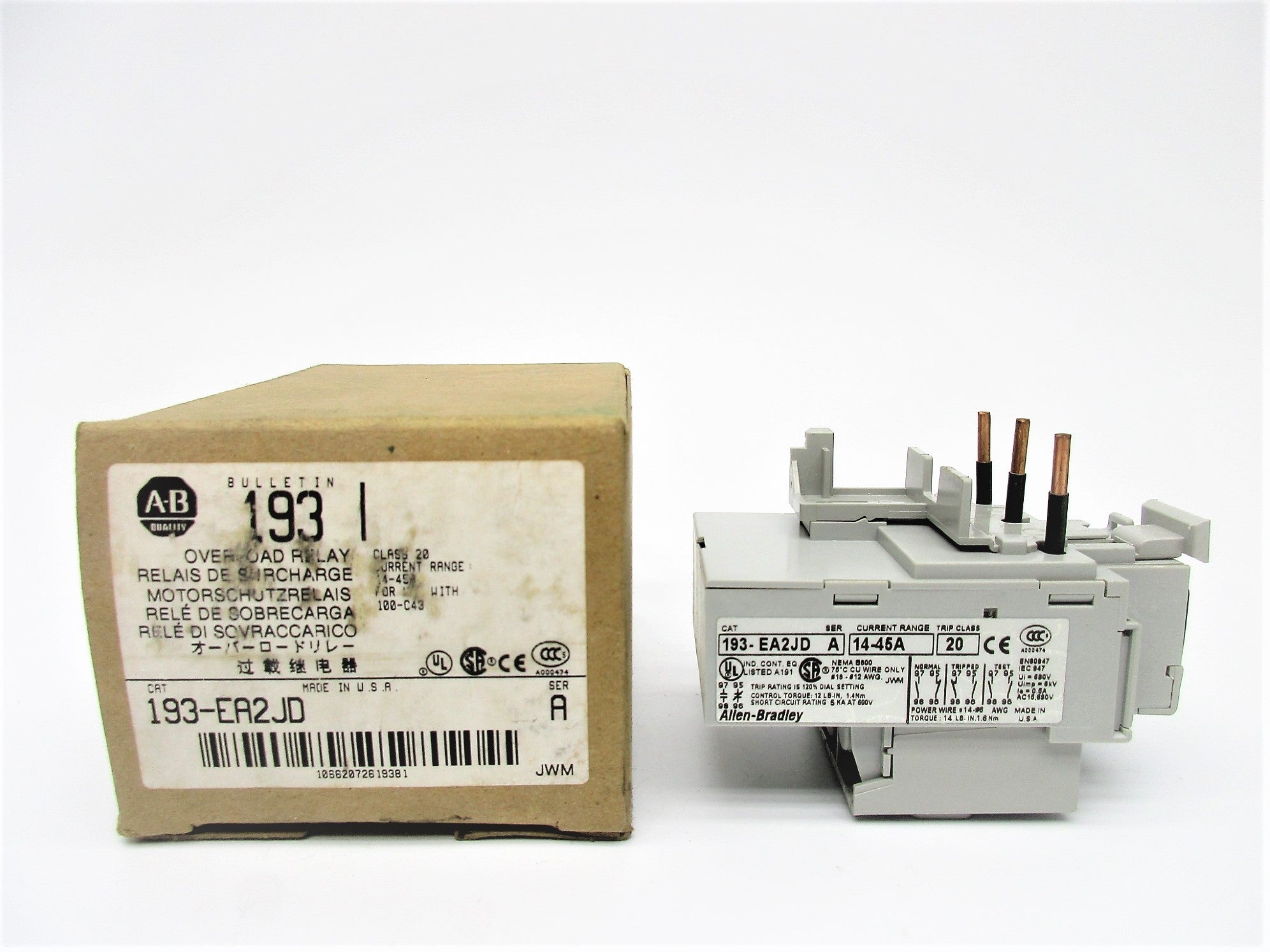 ALLEN BRADLEY 193-EA2JD SER. A 14-45A (BR/WH) NSMP