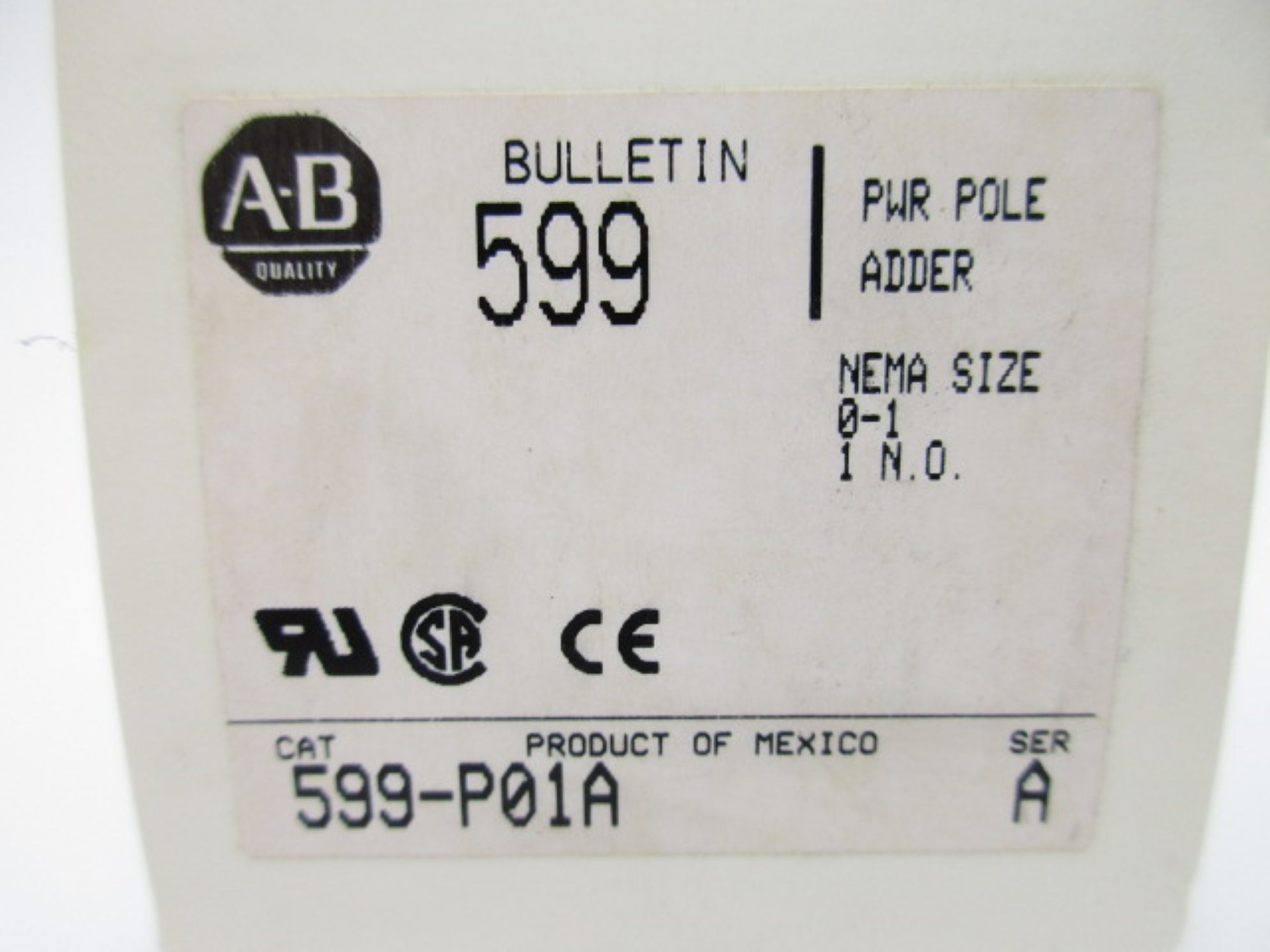 INDUSTRIAL SPARE PART 599-P01A SER. A (WH) NSMP