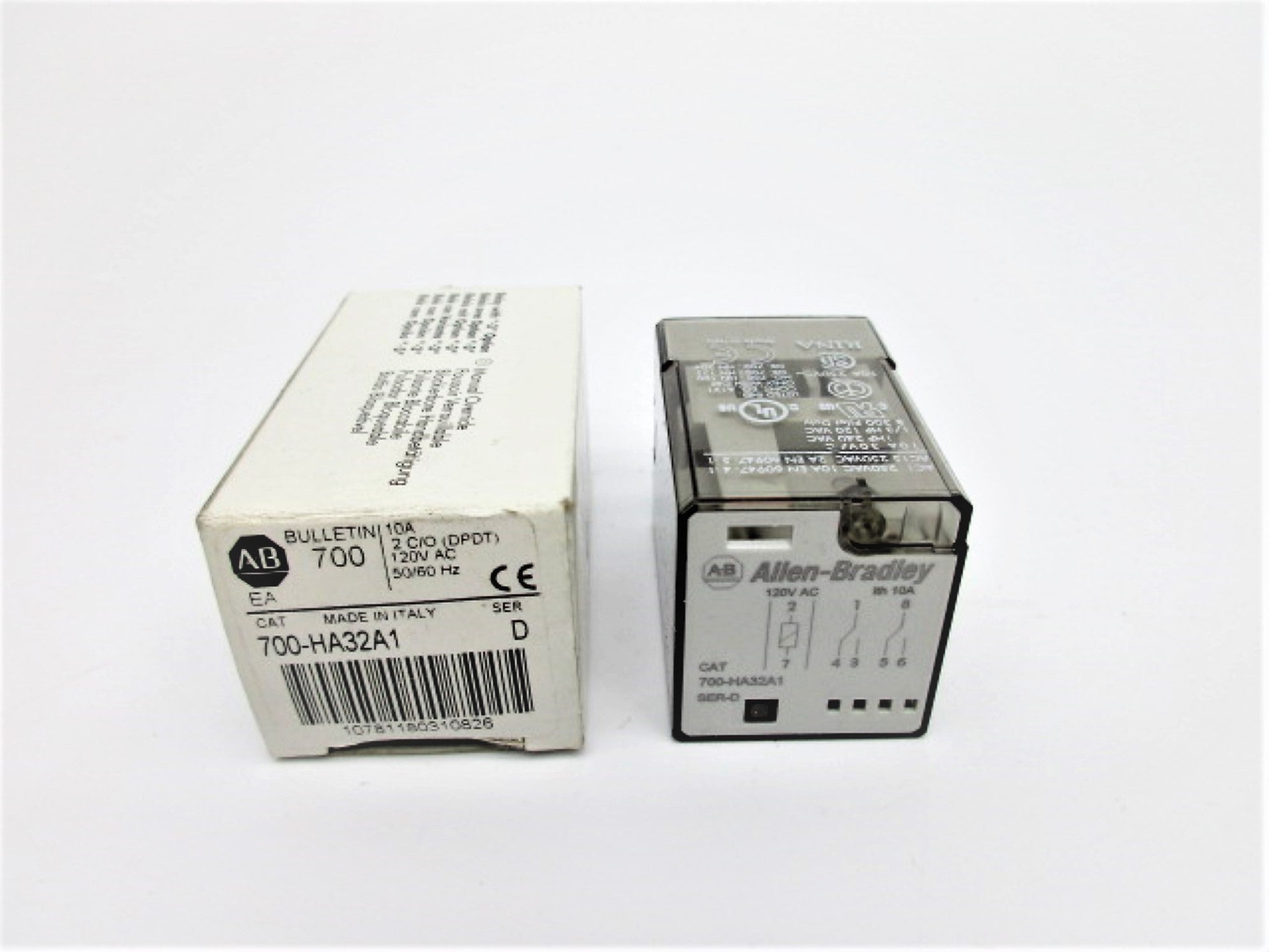 ALLEN BRADLEY 700-HA32A1 SER. D 120VAC 10A (WH) NSMP