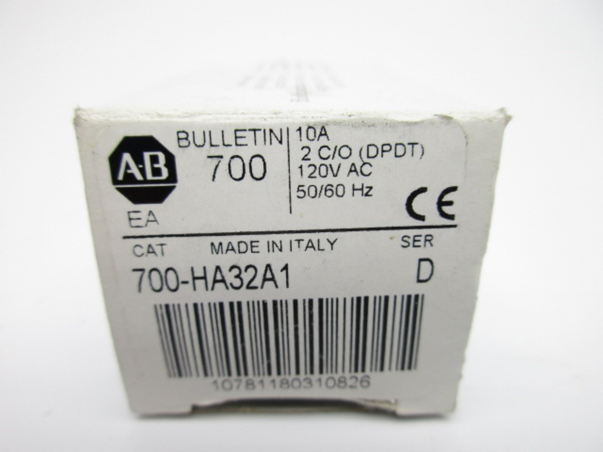 ALLEN BRADLEY 700-HA32A1 SER. D 120VAC 10A (WH) NSMP