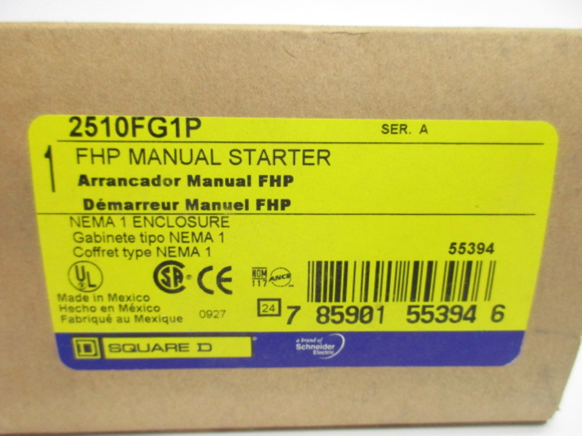 SQUARE D 2510FG1P SER. A NEW IN SQUARE D FACTORY BOX NSMP