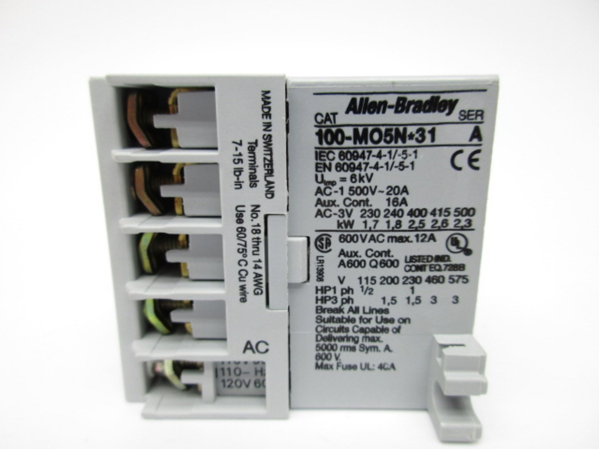 ALLEN BRADLEY 100-M05ND31 SER. A 110/110-120VAC NSNP