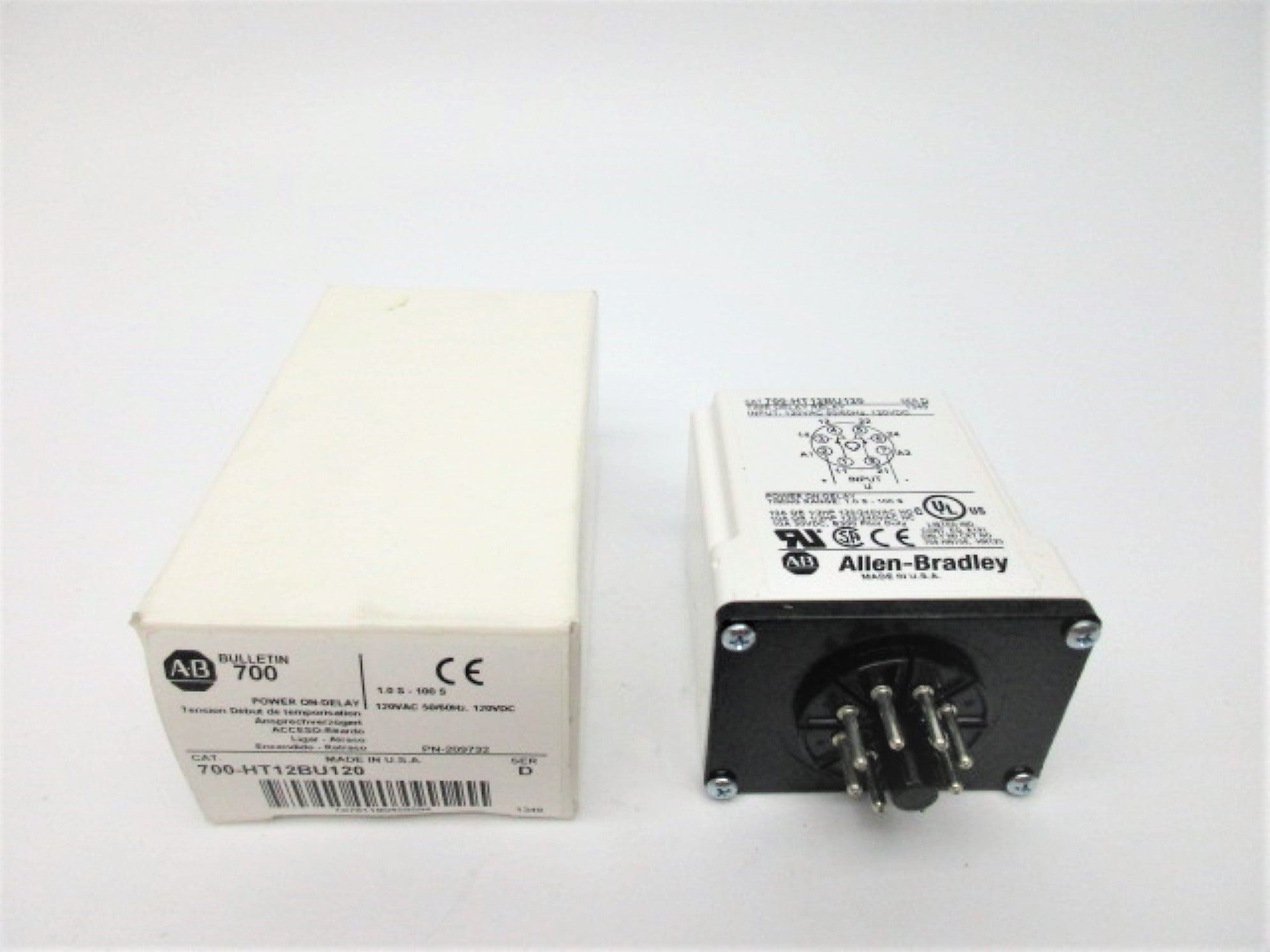 ALLEN BRADLEY 700-HT12BU120 SER. D 120VAC 10A 1.0S-100S (WH) NSMP