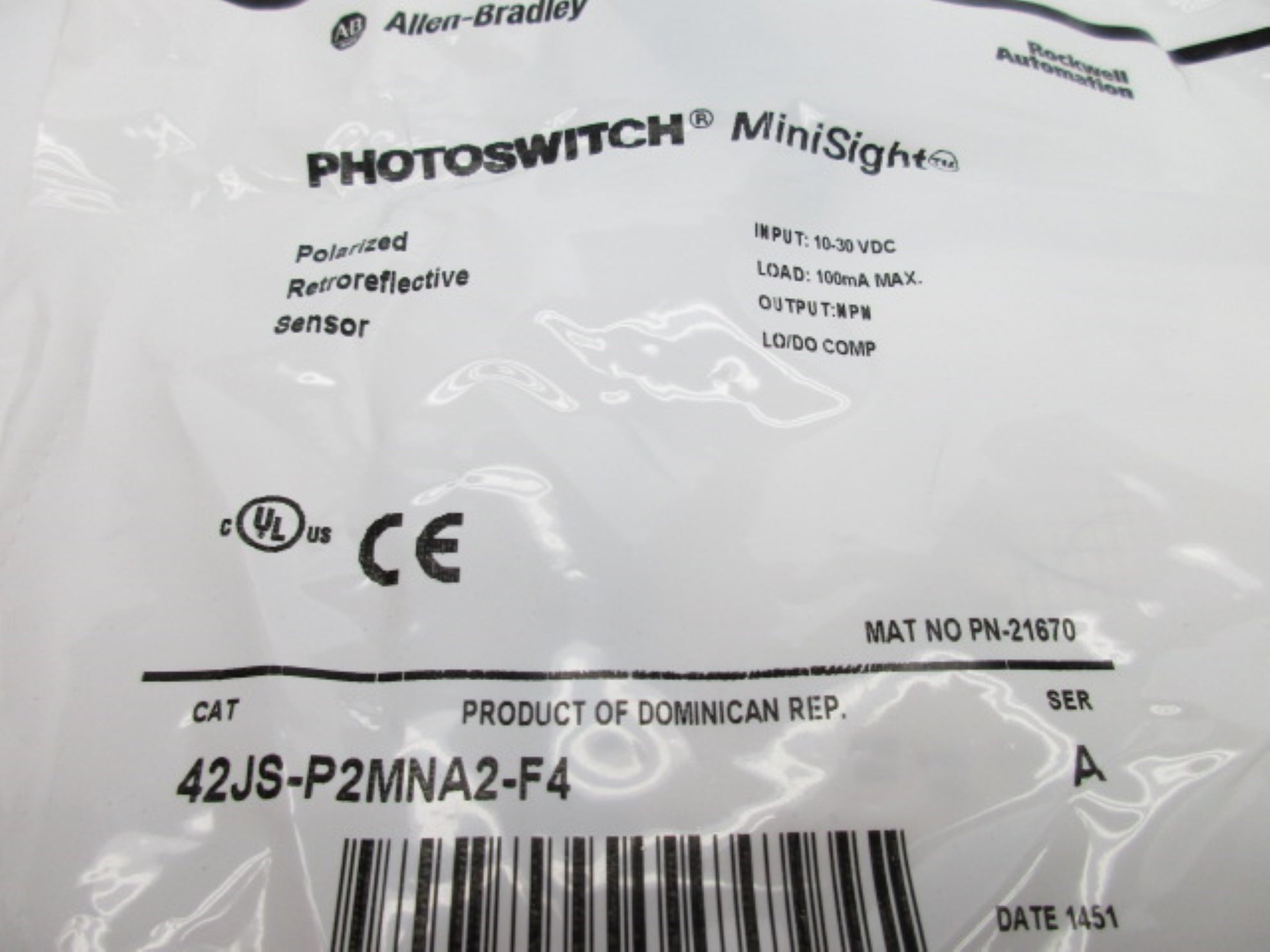 ALLEN BRADLEY 42JS-P2MNA2-F4 SER. A NSMP
