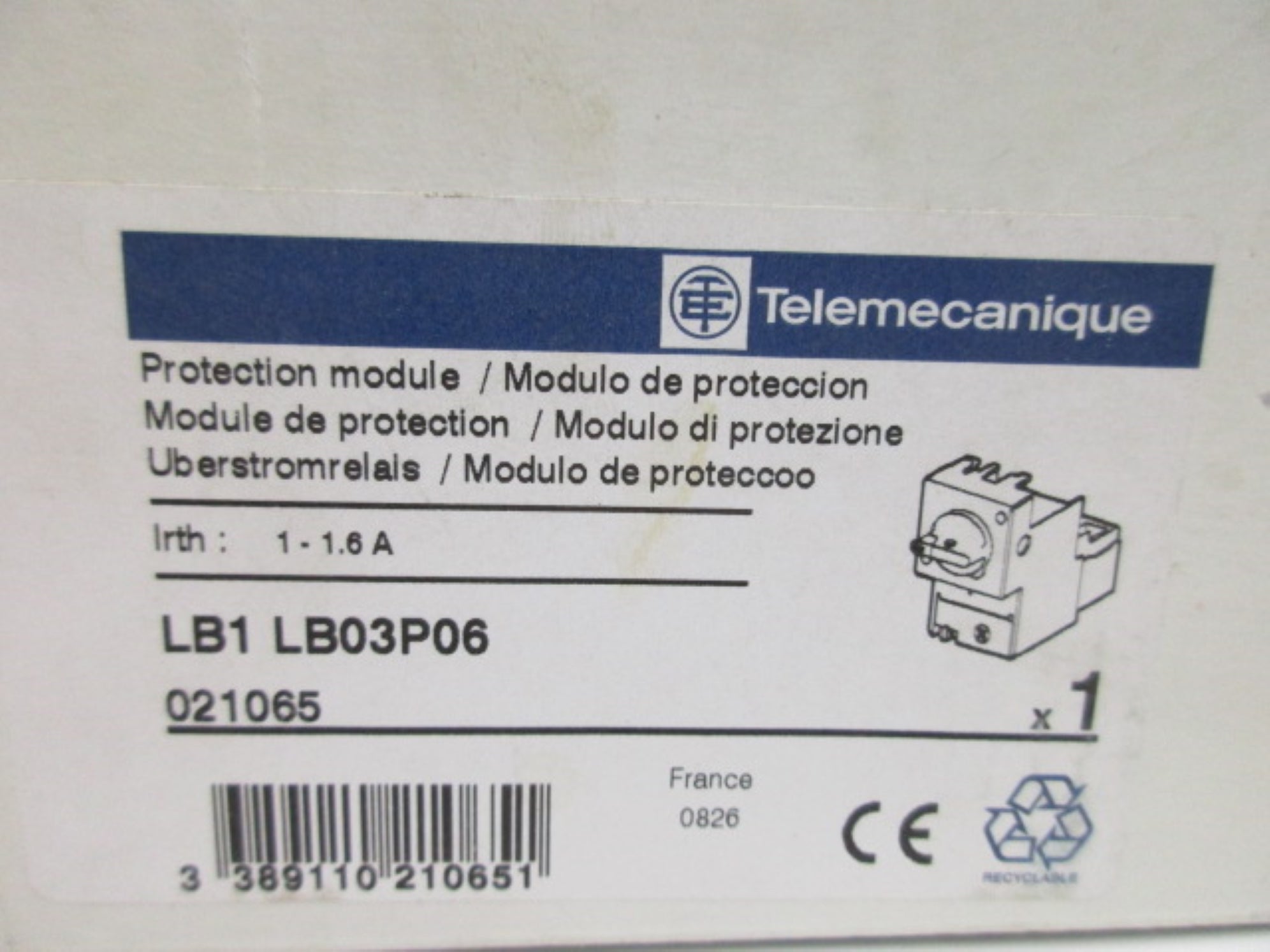 TELEMECANIQUE LB1-LB03P06 1-1.6A NSMP