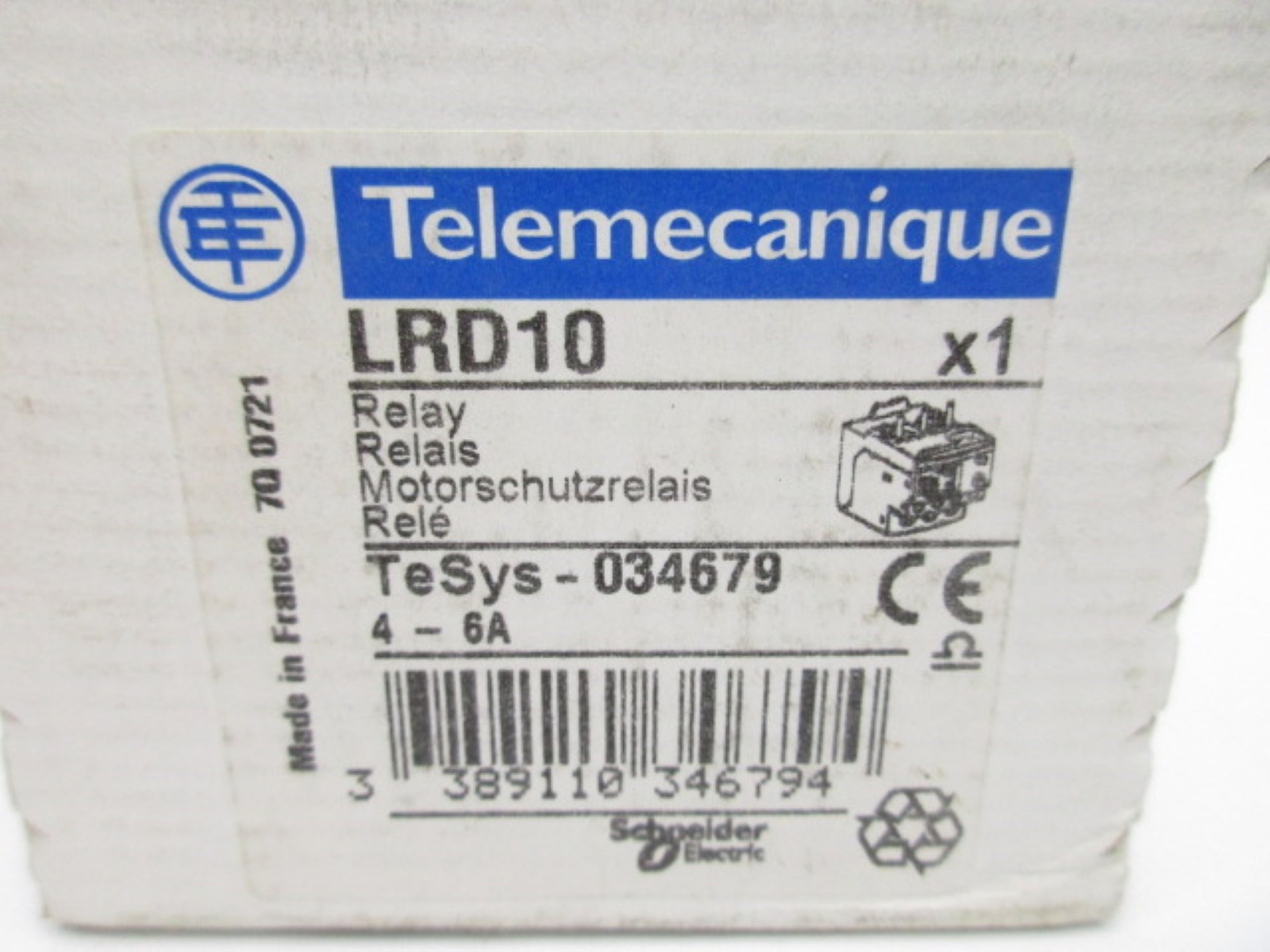 TELEMECANIQUE LRD10 4-6A NSFS
