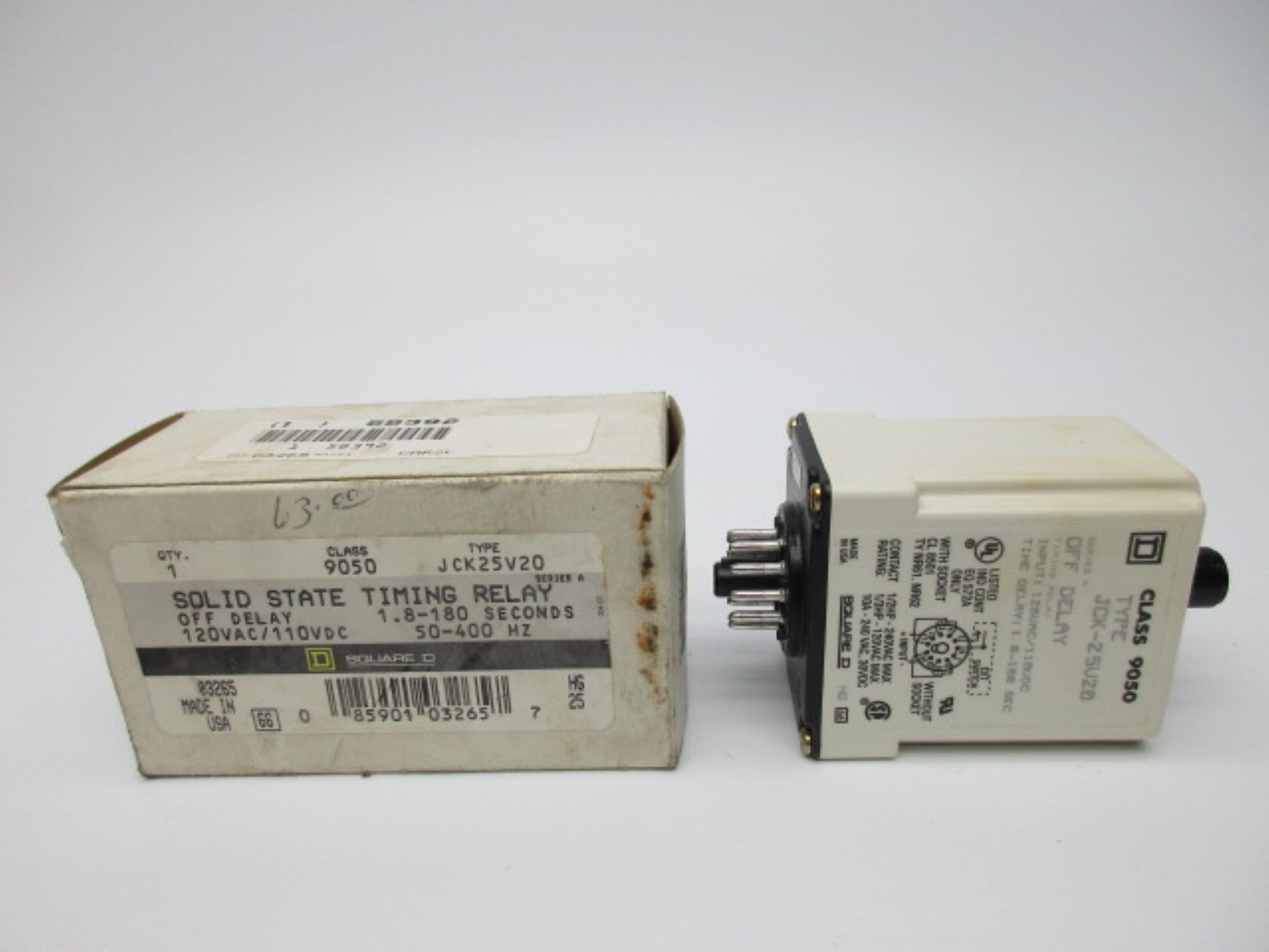 SQUARE D 9050JCK25V20 SER. A 110VDC 120VAC NSMP
